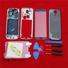 Black Cell Phone Case Replacement Full Housing Cover Case + Screen Glass Lens+Tools + Buttons For Samsung Galaxy S4 i337