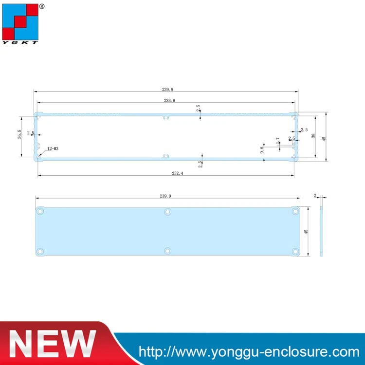 YGK-031 240*45-160mm Communications equipment chassis / Inverter aluminum housing / PCB Instrument equipment enclosure YGK-031 240*45-160mm Communications equipment chassis / Inverter aluminum housing / PCB Instrument equipment enclosure