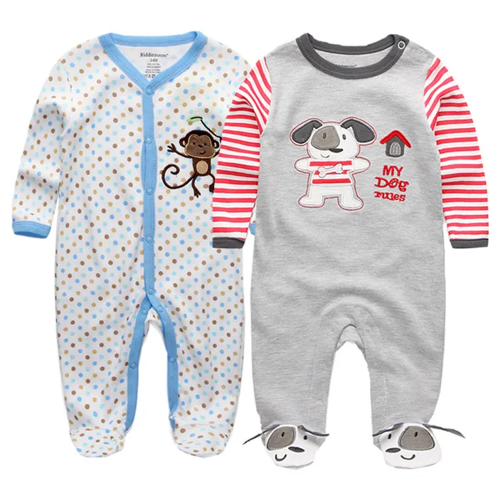Baby Clothes42 Комплект одежды из 2 предметов для новорожденных; серый хлопковый комбинезон для мальчиков; одежда с рисунком медведя; детские пижамы; комбинезоны с длинными рукавами; комплект одежды для маленьких девочек - Цвет: Baby Clothes42