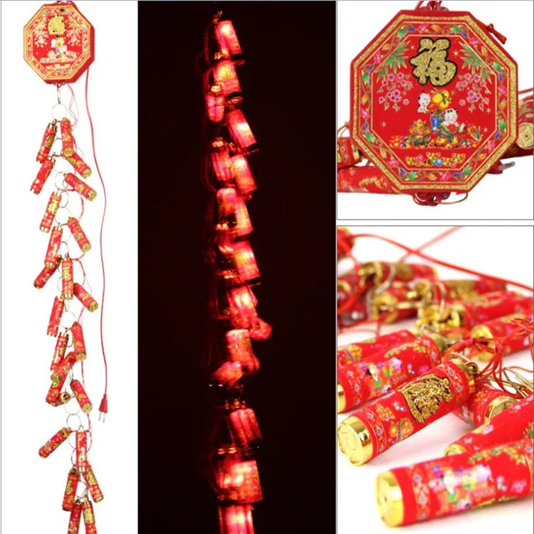 

Spring festival decoration non remote electronic LED simulation firecrackers with ringing lights
