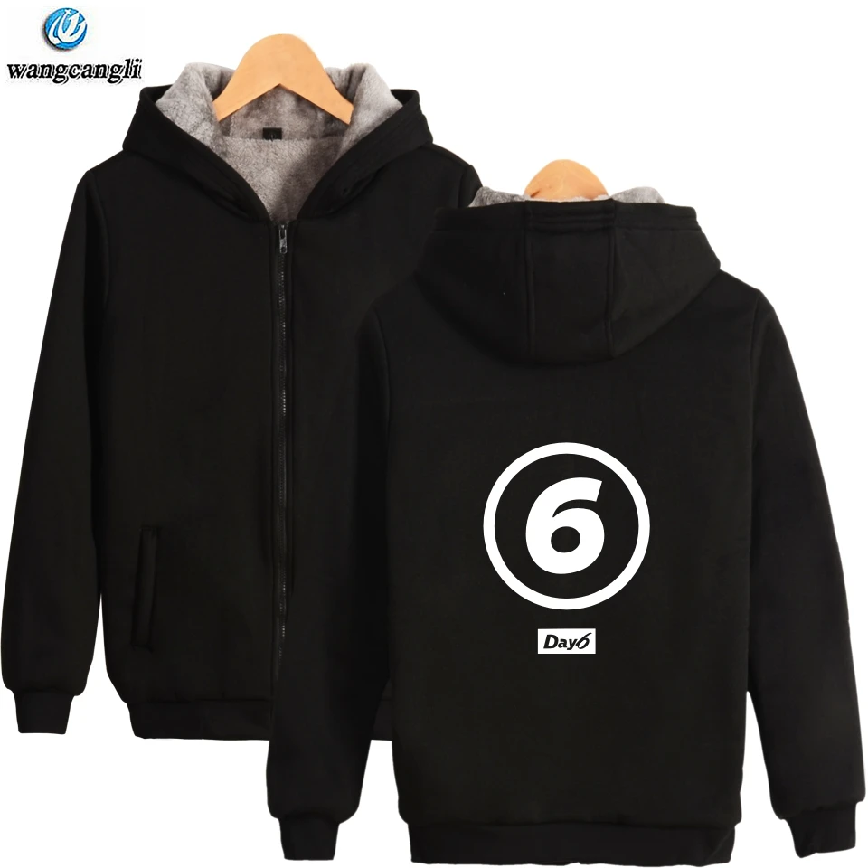 

KPOP Day6 The Same Style Winter Hoodie Fleece Warm Jacket Thicken Coat Long Sleeve Hoodies Sweatshirt Women Men 4XL Clothes