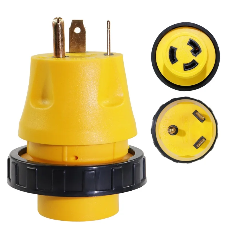 

10Pcs RV Conversion socket Power cord lock plug multi-function 30A to 30A male to female Adapter socket power plug