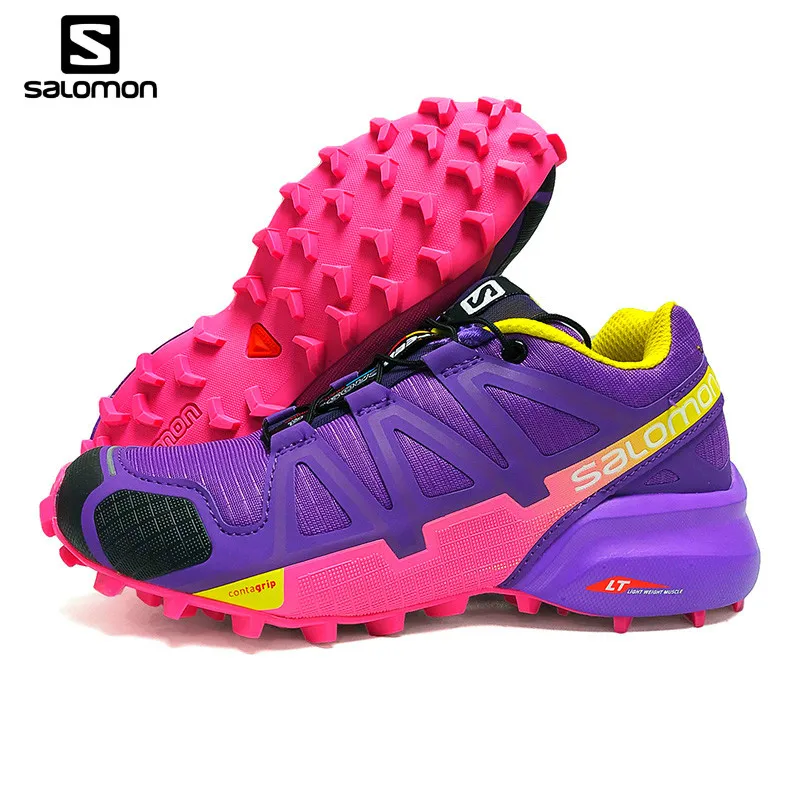 

2018 Women Salomon Speed Cross 4 Light Sneaker New Walking Jogging shoes Red Purple Running Shoes Wholesale Sports SIZE 36-41