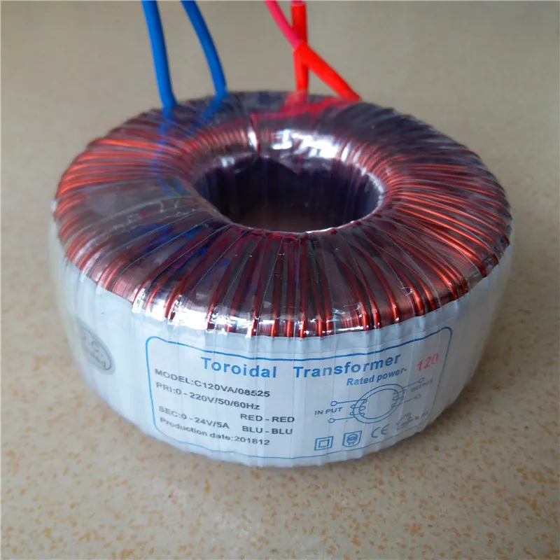 

24V tranformer 120VA oroidal transformer copper custom transformer 220V input 24V 5A Security Monitoring power transformer