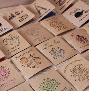 

120pcs Sweet Hollow Out Letters Greeting Card Birthday Card Gift Card