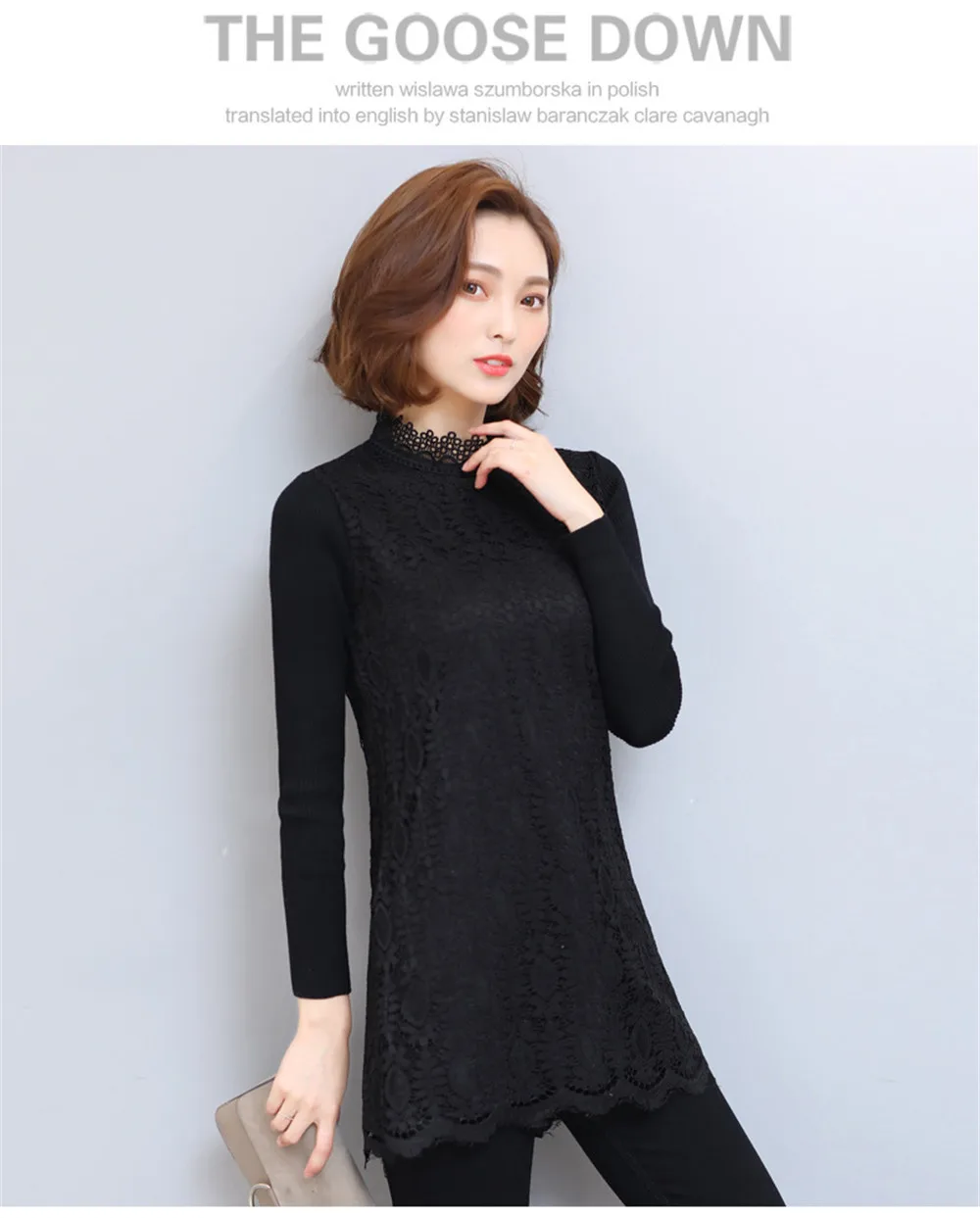 Autumn-Winter Thicken Women Lace Dress 2017 All Match Sweater Sleeve Wine Lace Dress vestido Plus Size 3XL bodycon Work Dress  (15)