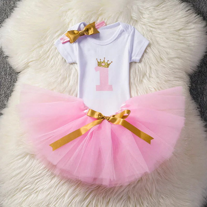 

Infant Baby Girl Clothing Sets 1 Year Party Birthday Cake Outfits Sets for Girls Kids Clothes Toddler Suits Shower Gift