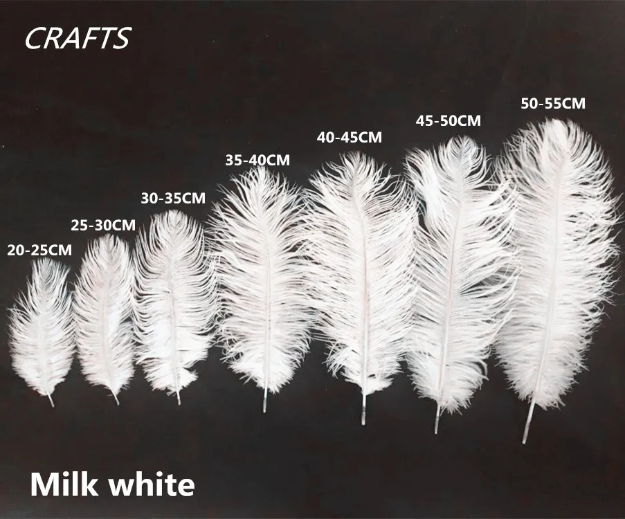 10 шт. высокого качества молочно-белые страусиные перья 10-75 см на заказ DIY украшения для свадебной вечеринки