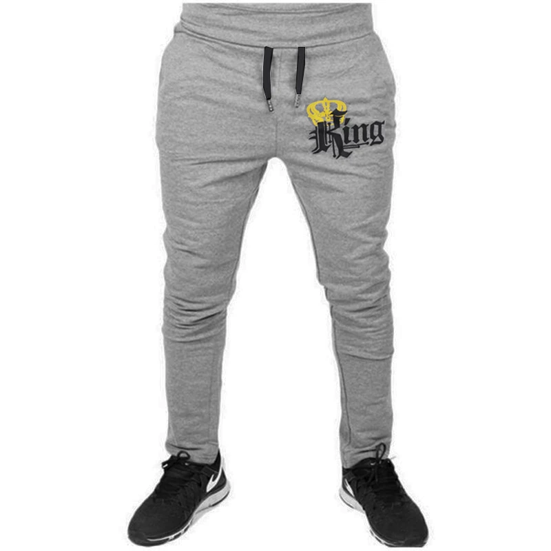 

king queen women casual sport skinny male female Jogger love cross Pants capri Men Fitness sweatpants cotton Sweat Trousers