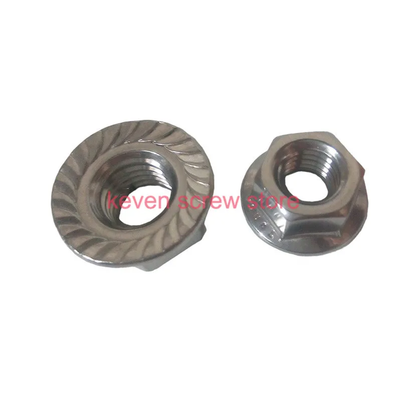 

Free shipping 10pcs/lot Metric thread DIN6923 M10 304 Stainless Steel Hex Flange Nuts
