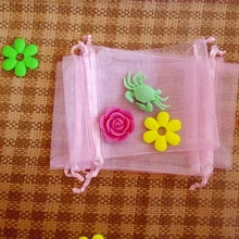 50 шт. 13*18 см розовый Органзы мешок подарка ювелирных изделий упаковка дисплей мешки Drawstring сумка для браслеты/колье/свадебные мини мешок Пряжи