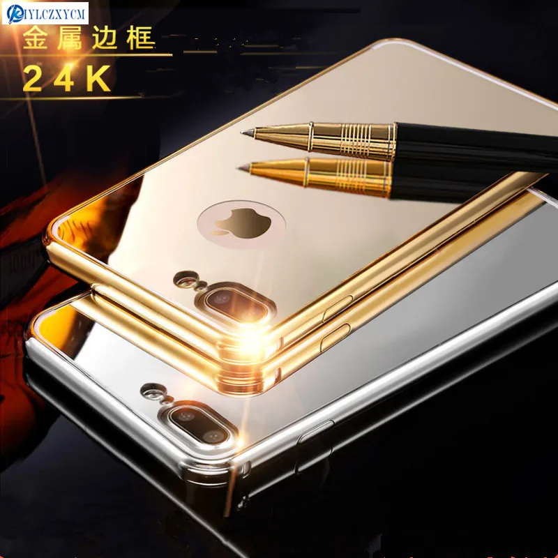 Kiylczxycm для iPhone 4 4s 5 5S SE 5C 6 6s плюс 7 8 plus покрытие зеркало Алюминий бампера металла