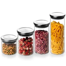 PINDEFANG прозрачный Стекло герметичный хранения канистра с Нержавеющая сталь крышкой Кухня Еда хранения банка для орехов магазин Товары отображения OEM