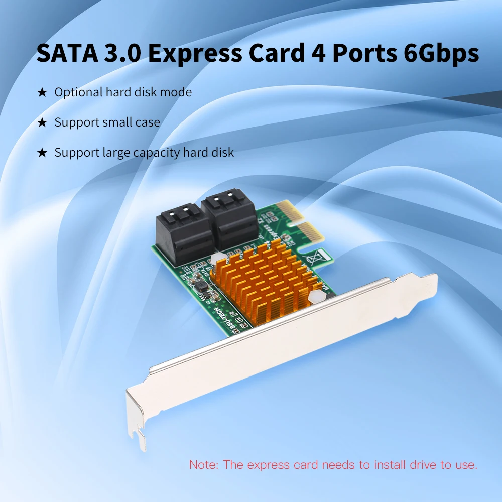 Компьютерная шина PCI-E X2 до 4 Порты и разъёмы SATA 3,0 6 Гбит/с карта PCI Express карточка SSD по уровням контроллер адаптер с компакт-диск с драйверами для больших и маленьких ПК чехол