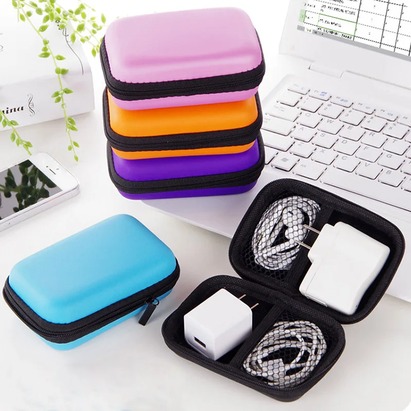 Mini Waterproof USB Cable Case Box Headset Earphone Earbud Storage Pouch Key Bag 