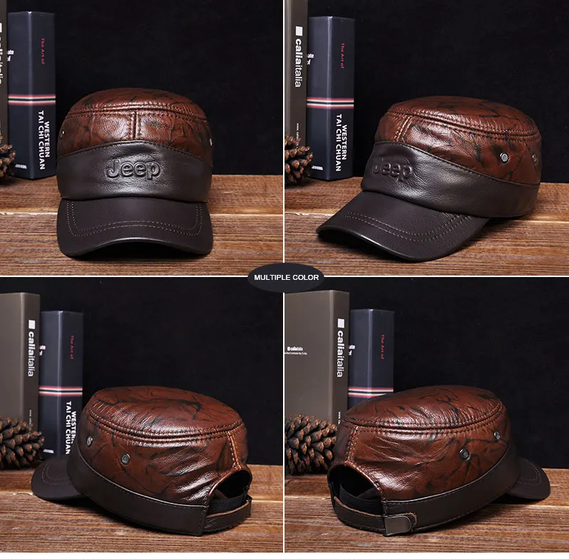 HL126 Для мужчин wo Для мужчин из натуральной кожи бейсболка новый бренд натуральная кожа Шапки шляпы