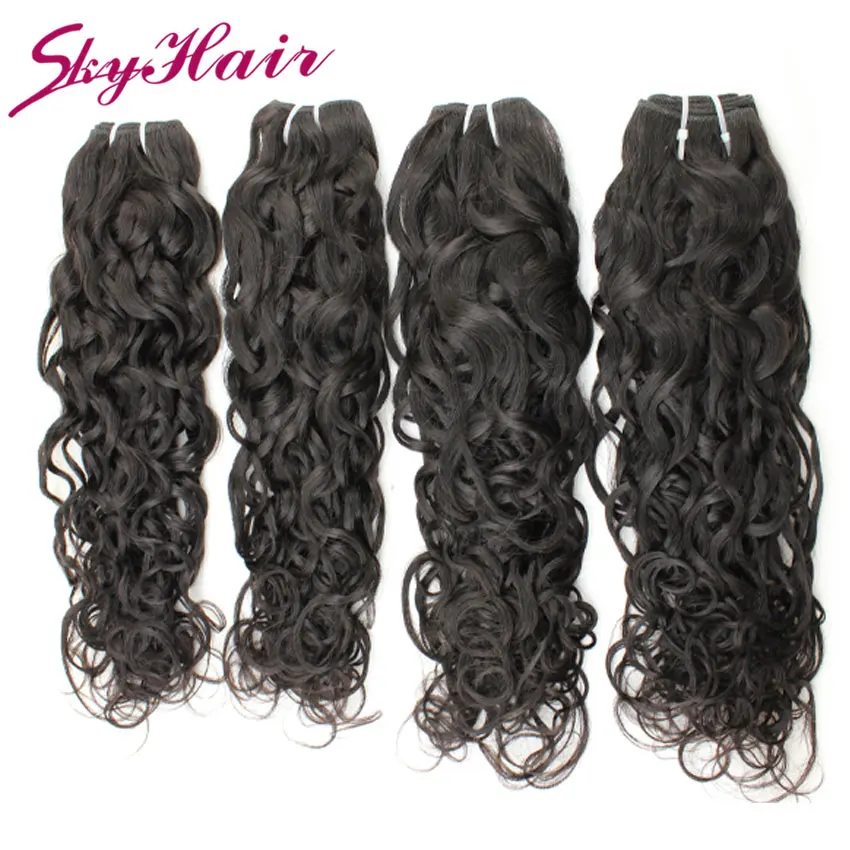 

1 bundle of virgin brazilian water wave hair extensions natural black top hair vendors 8"-32" cheap human hair 100g bundles deal