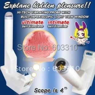 Массажная палочка для глаз, гениталий, Прицельный стеклянный эндоскоп, открытый Инь, линза [прожектор+ Вибрация] Электрический