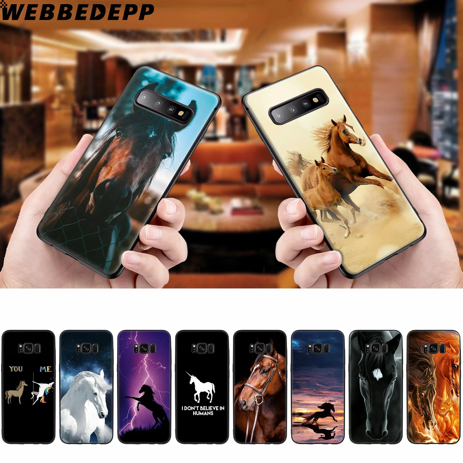 Мягкий чехол WEBBEDEPP Running Horse для Samsung Galaxy S10 S10e S9 S8 Plus S7 S6 Edge &amp J6 2018 Note 10 9 8 |