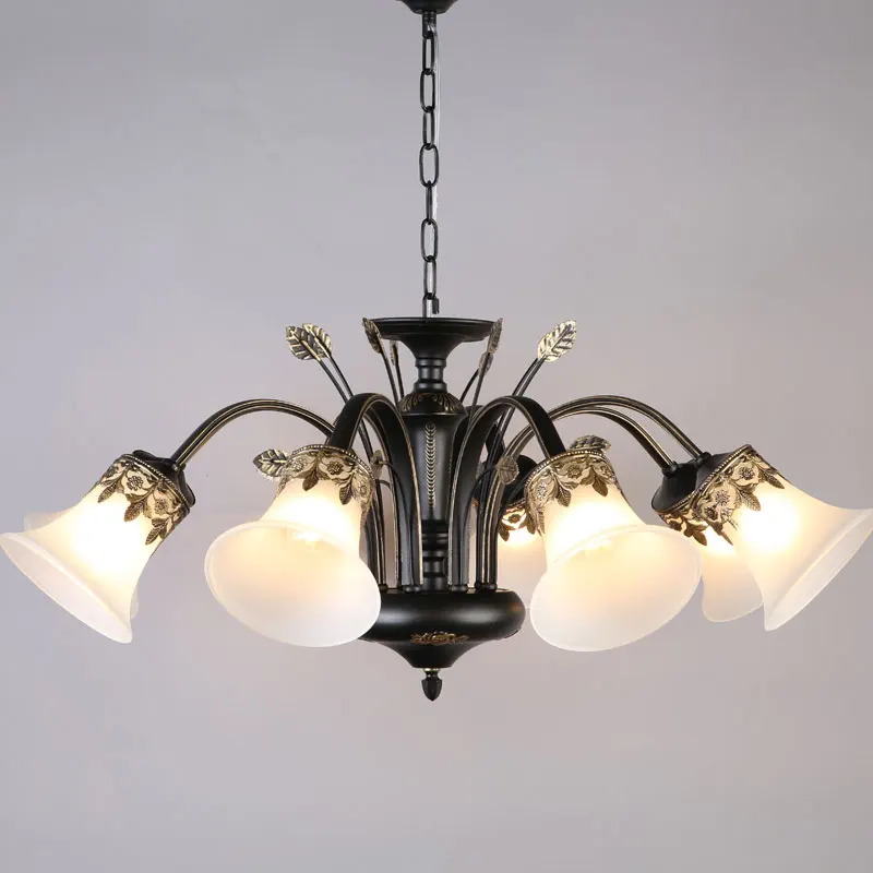 Modern Glass Chandelier Bedroom Dining Room Kitchen Black&Gold Wrought Iron Hanging Lights Lighting BLC805 Modern Glass Chandelier Bedroom Dining Room Kitchen Black&Gold Wrought Iron Hanging Lights Lighting BLC805