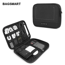 BAGSMART New Travel Electronic Accessories Organizer Portable Bags For USB Cables Waterproof Storage Bags for Ipad Mouse Charger