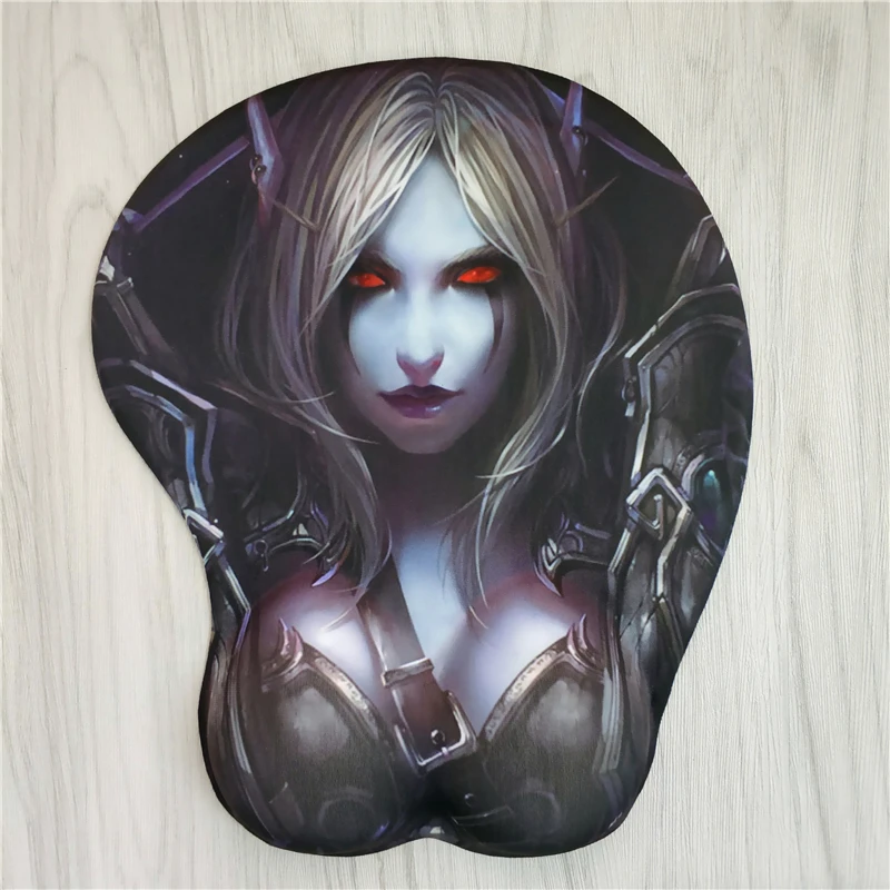 Koop WOW 3D muismat World Of Warcraft Sexy Polssteun Zachte silicagel Borst Gaming gamer Muismat Kantoor Desktop decoratie