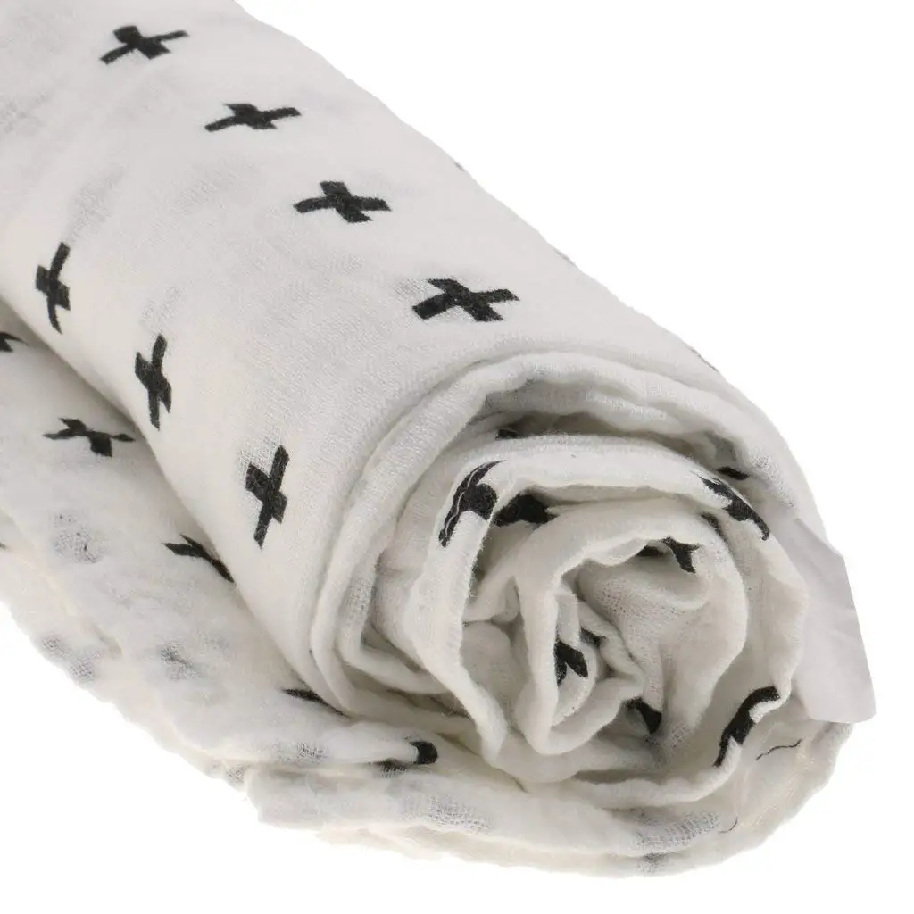 Хлопок Lange новорожденный пеленать мешок одеяло для сна 110 см x 110 см-крест