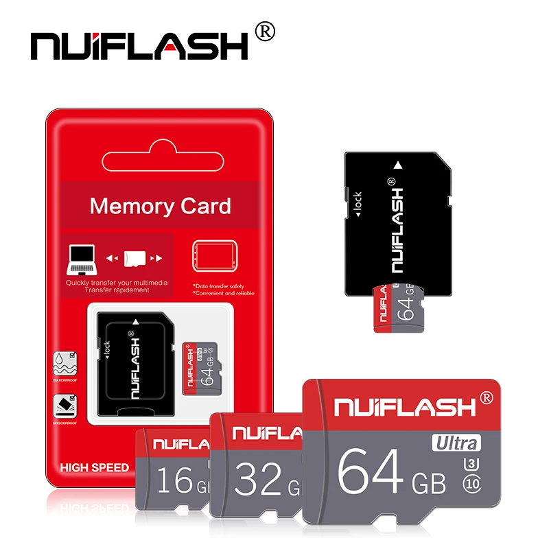 Nuiflash Новый Class10 micro sd слот для карт памяти 128 Гб 64 ГБ 32 ГБ/16 ГБ/8 ГБ micro sd карты TF карты micro sd Бесплатная доставка