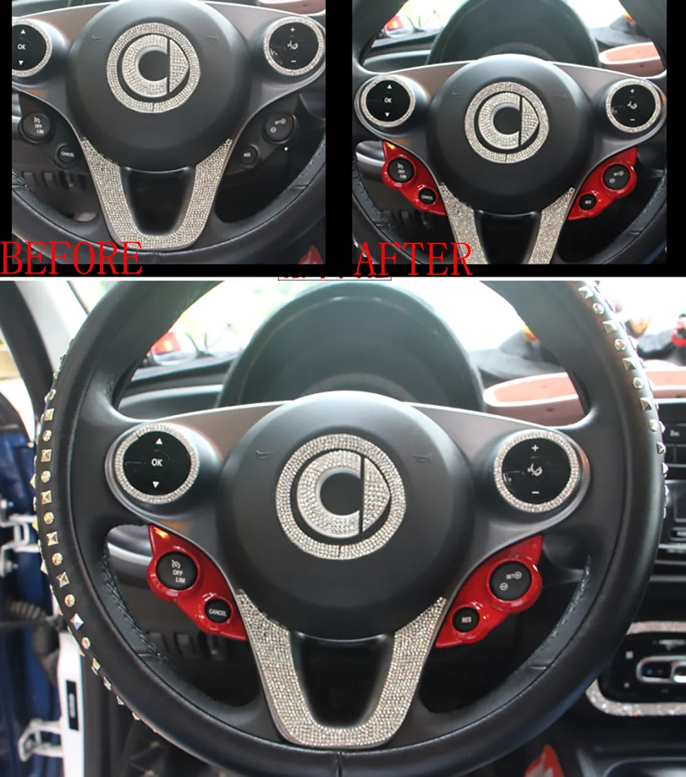 Кнопка включения рулевого колеса, Кнопка Аудио круиз-контроля, наклейка, Накладка для SMART Fortwo 453 forfour 451, автомобильные аксессуары