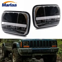 Marlaa 1 пара прямоугольные 5 "х 7" светодиодные фары h4 налобный фонарь для Jeep Wrangler YJ Cherokee XJ грузовиков h6054 h5054 h6054ll 69822 6052