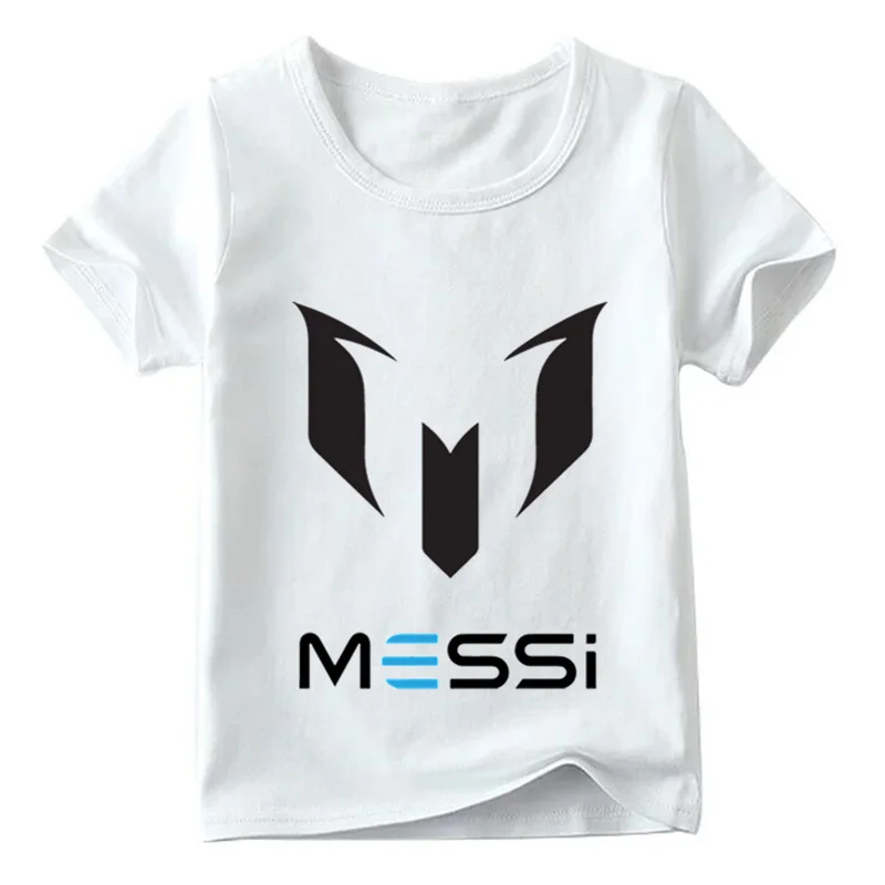 

2019 Children Messi Letter Logo Print Tshirt Boys and Girls Summer Casual Tops Kid Soft White T-shirt,HKP2218