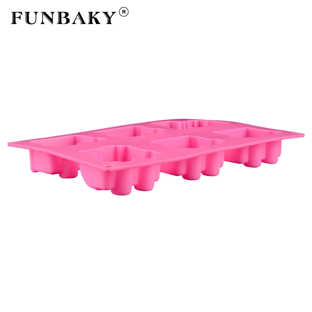 Funbaky 6 Полость 3d Торт силиконовая форма для выпечки Мультфильм машина Формы