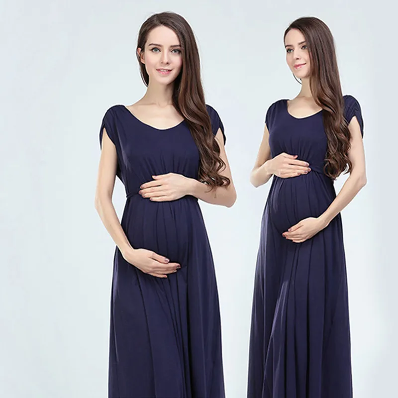 

Ladies Out Summer Style Fashion Round Collar Short Sleeve Maternity Dresses Maternity Wear Clothes for Pregnant Women