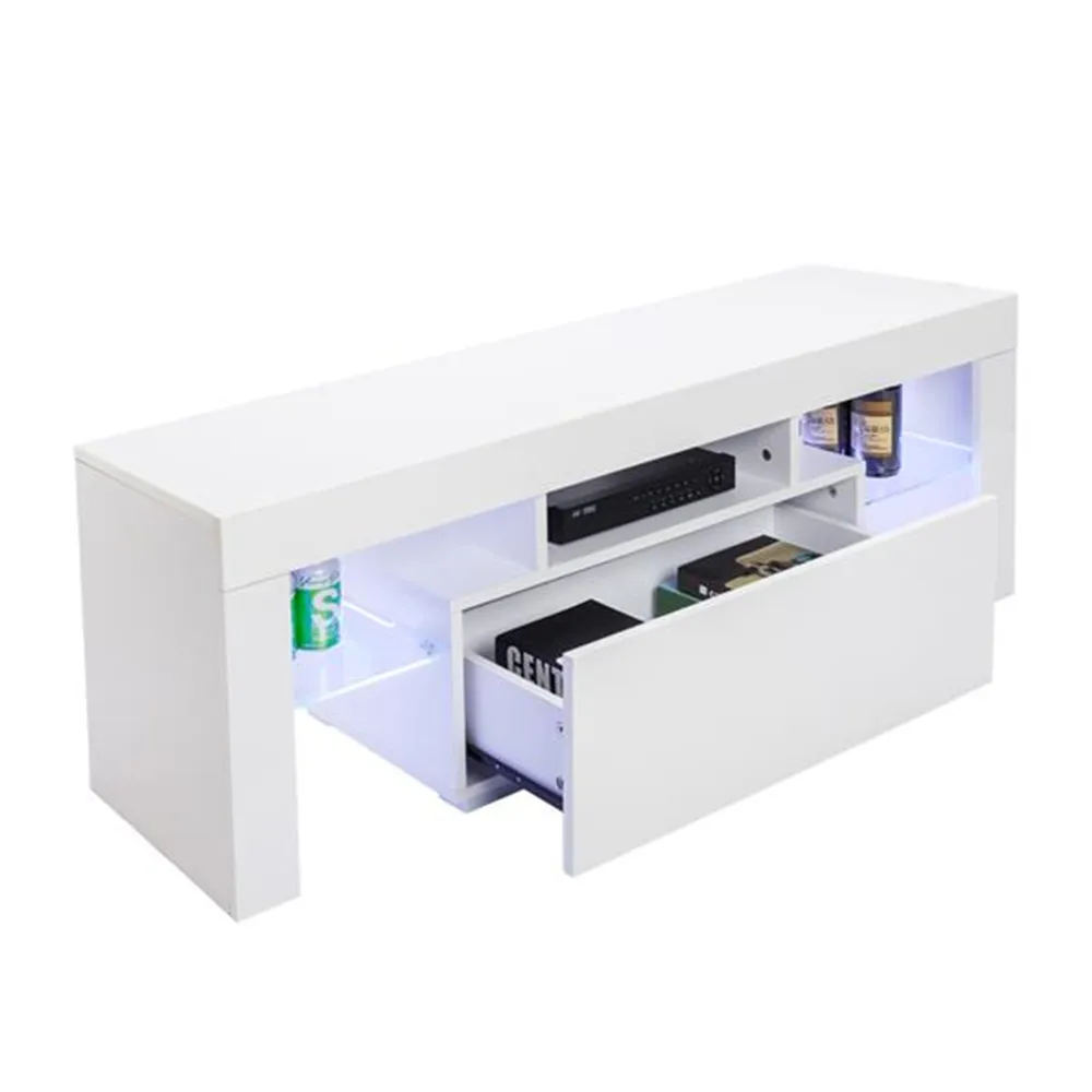 Elegant Household Decoration LED TV Cabinet with Single Drawer Home TV Cabinet Living Room Entertainment Center black white Elegant Household Decoration LED TV Cabinet with Single Drawer Home TV Cabinet Living Room Entertainment Center black white