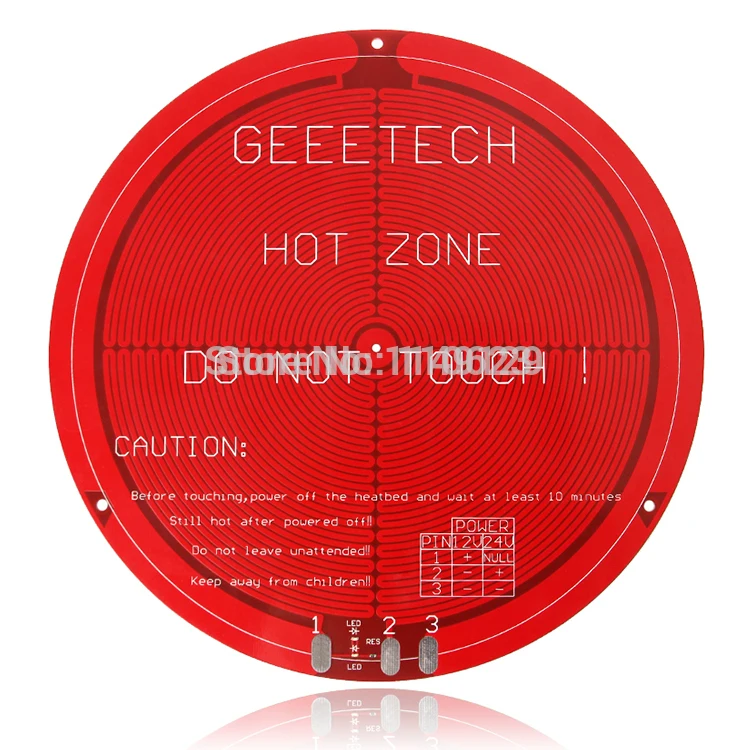 

Geeetech 3D Printer Heater- Round PCB heatbed 12V/24V 144W For Delta Rostock mini Free Shipping