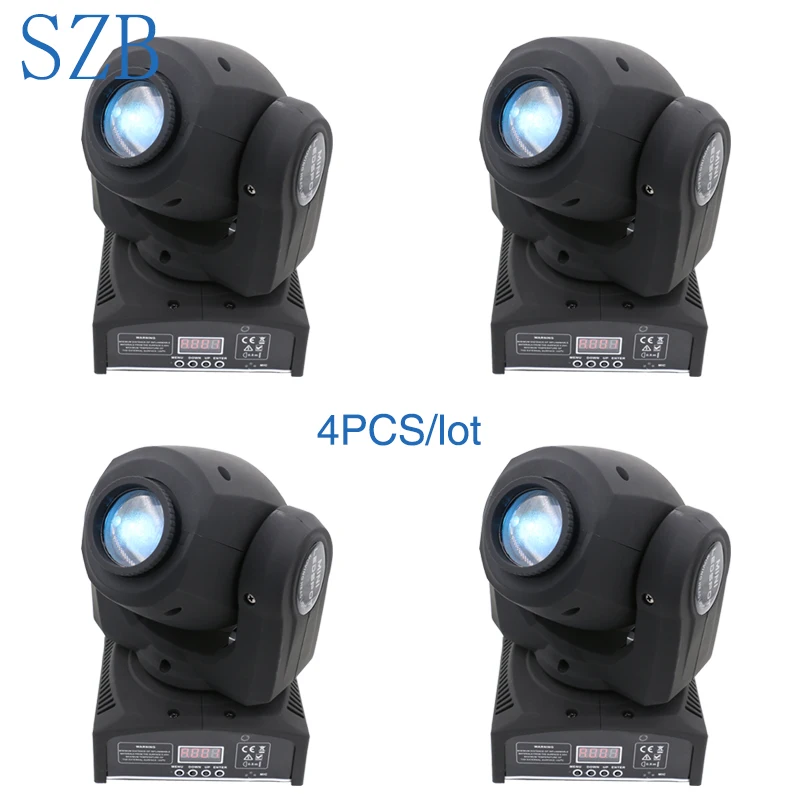 4 Pcs Mini Stage Spot Moving 9/11 Channels Led 30w Spots Light Dj Stage