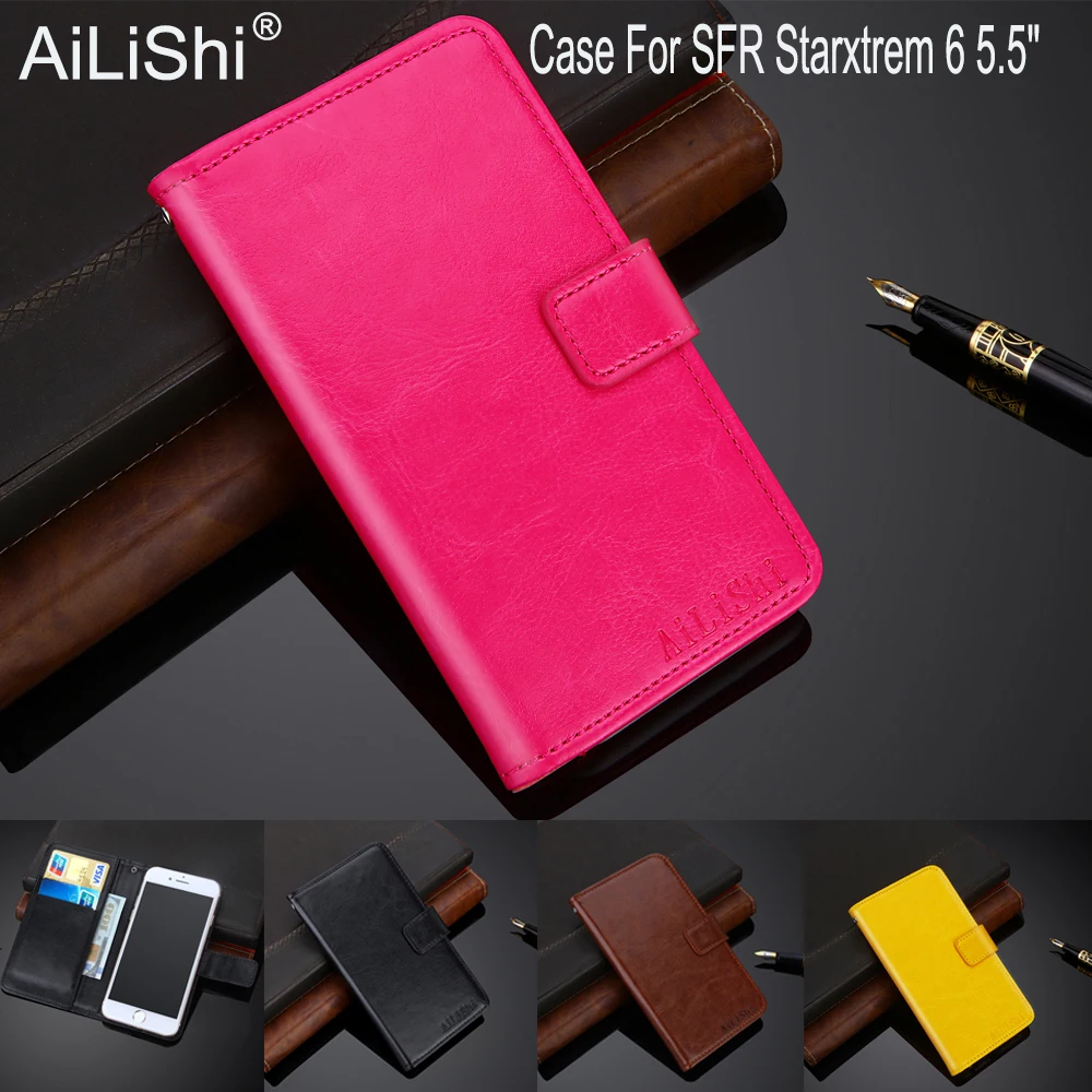 

AiLiShi 100% Exclusive Case For SFR Starxtrem 6 5.5" Leather Case Flip Top Quality Cover Phone Bag Wallet Holder + Tracking