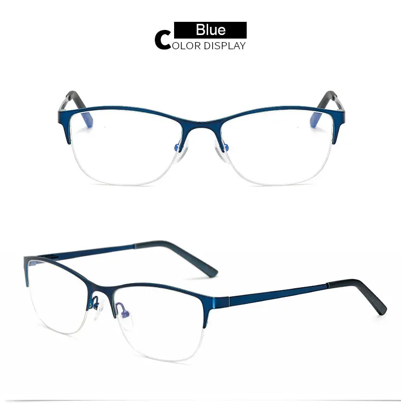 Новинка 414, женские очки с полуоправой, оптические очки по рецепту, оправа для женщин, сплав, металл, модные очки