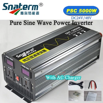 

5000W/5KW high frequency LCD Power inverter single phase off grid converter DC24V 48V to AC220V 230V 50HZ 60HZ with AC charger