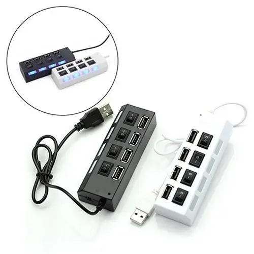 New Arrival 4 Port Hub High Speed USB 2.0 ON OFF Switch