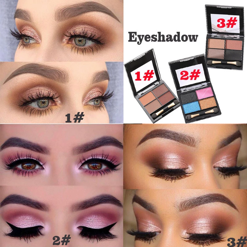 

4 Color Earth Color High Pearl Eyeshadow Palette Makeup Tool Cosmetics Kit Long-lasting Multiple Styles Eye Shadow Palette TSLM2