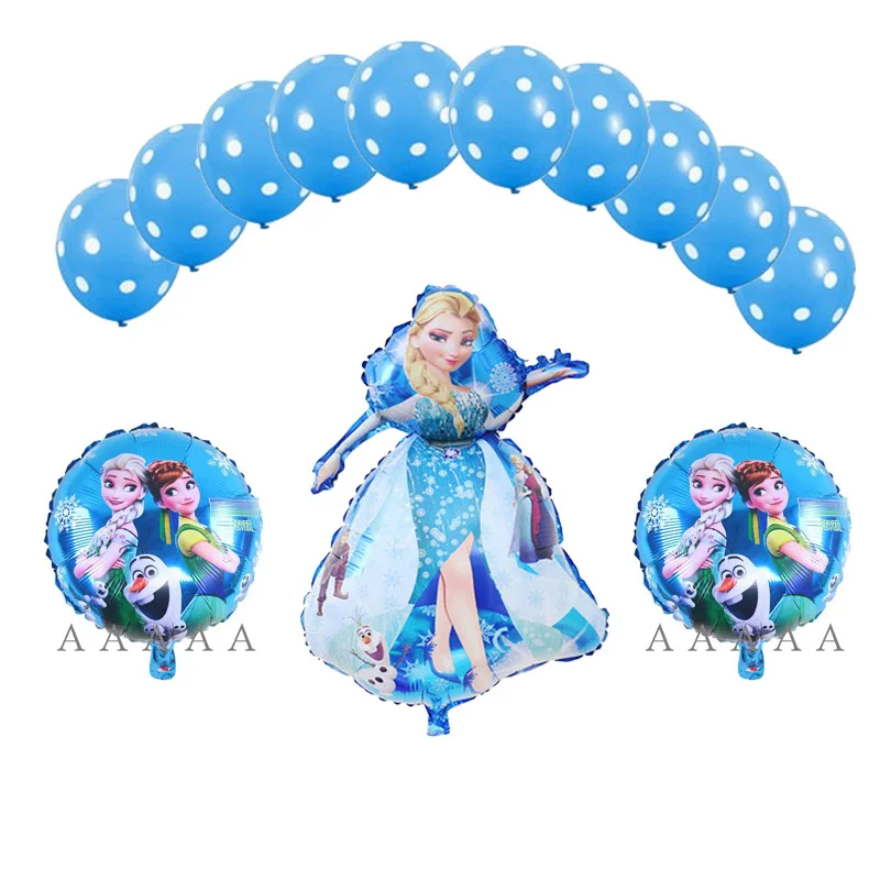 

13pcs latex globo and Elsa foil balloon set include 18inch anna elsa heium balloons for party supply