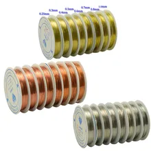 8 размеров, медный провод, крепкий посеребренный золотой бисер для изготовления ювелирных изделий, шнур, аксессуары ручной работы