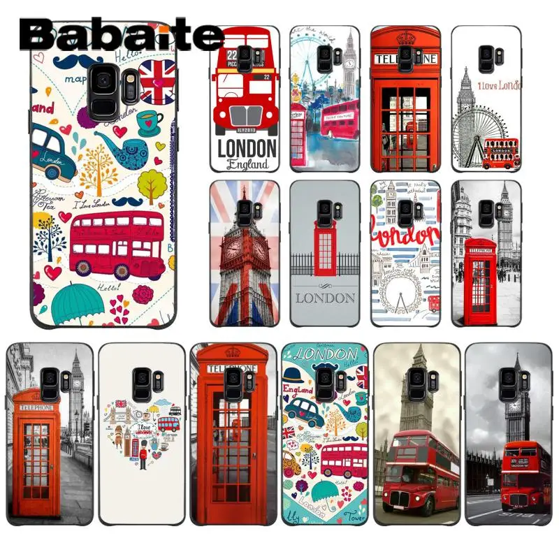 

Babaite london bus england telephone Pattern TPU Soft Phone Case For Samsung GALAXY Note8 Note3 Note4 Note5 Note7 Note2 Note9