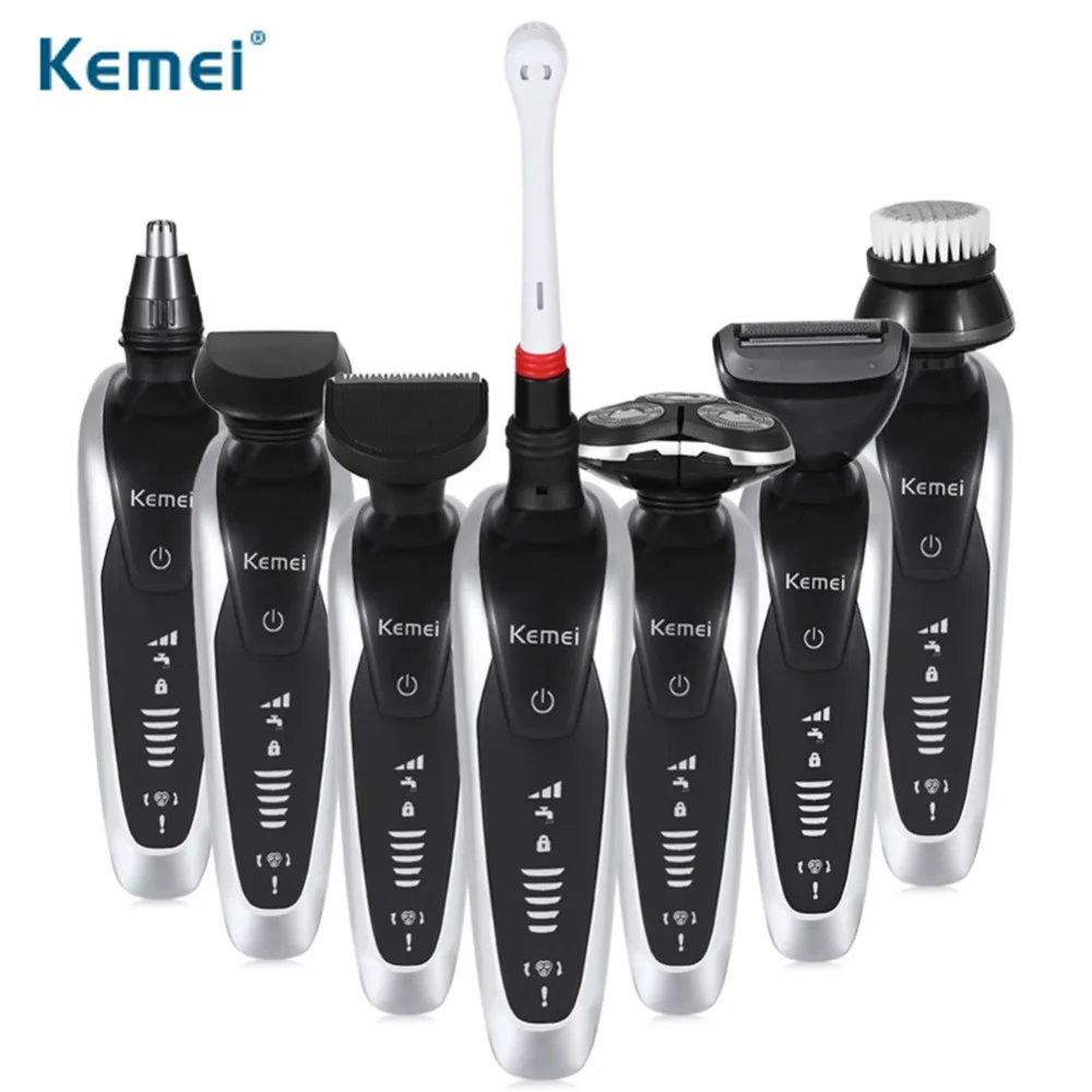 

Kemei KM-8867 7 in 1 3D Electric Shaver for Men Wireless Beard Trimmer Rechargeable Shaving Machine Barbeador Razor