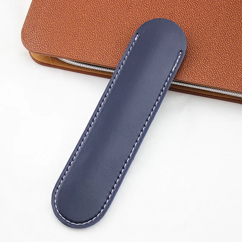 

Antique Handmade Leather Fountain Pen Bag, Single color Pen Holder Pouch Bag, Soft Pencil Protective Sleeve Cover