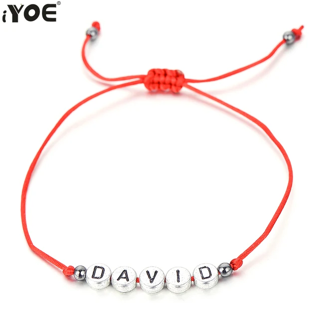 Iyoe Custom Made Letter Beads Name Charm Bracelet Women Men Kids Iyoe Custom Made Letter Beads Name Charm Bracelet Women Men Kids String Rope Unique Chain Lucky