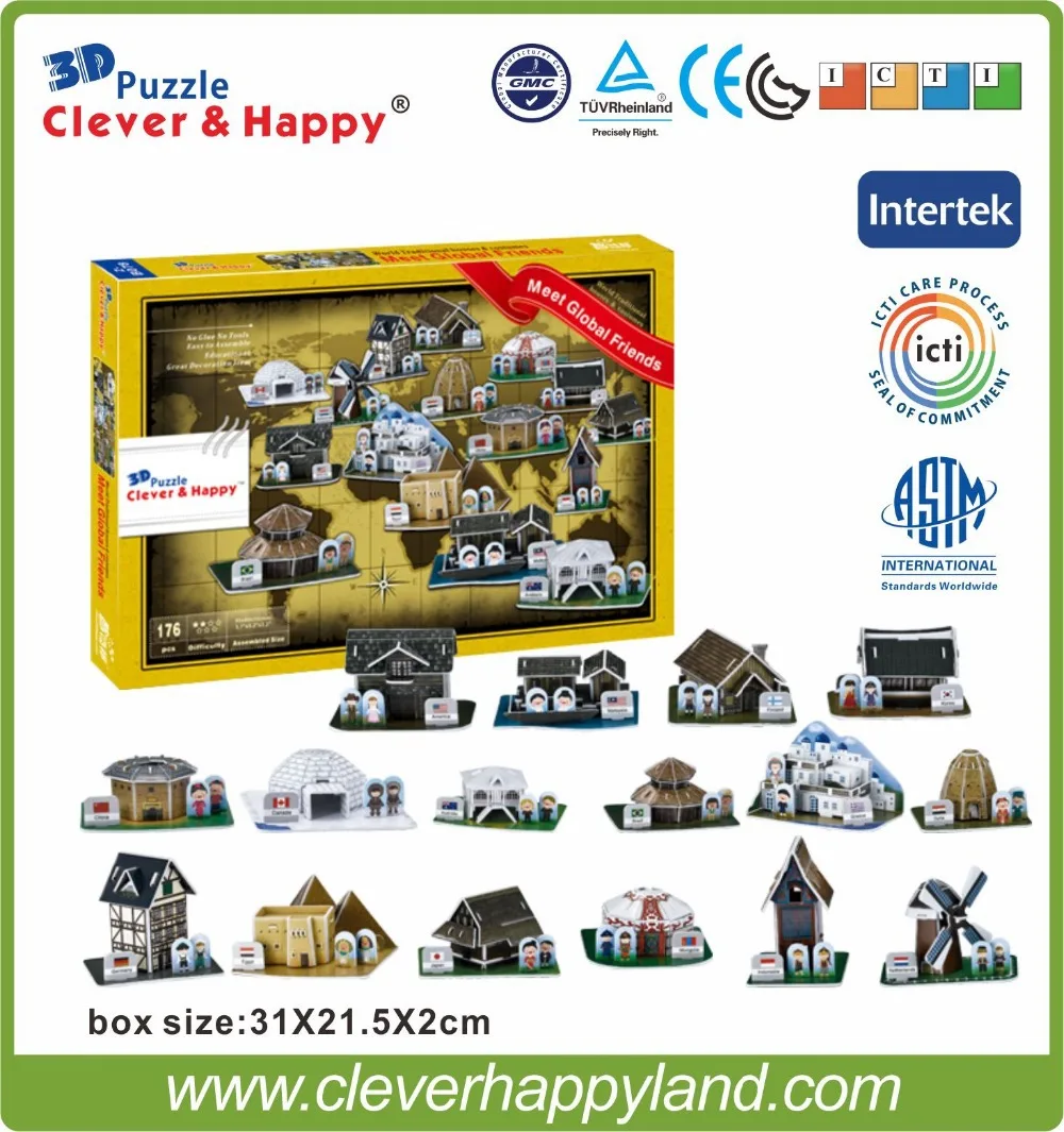 

16 in 1 3d mini custom puzzle From the world of house meet global friends