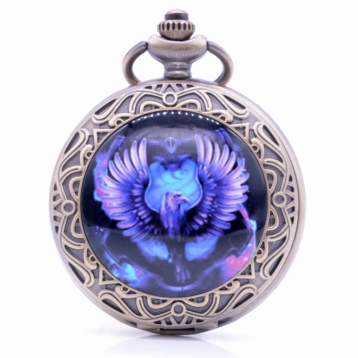 

New Design Harry Potter Eagle Quartz Pocket Watch Pendant Necklace Chain Gift Mens Womens Reloj relogio de bolso Box Bronze