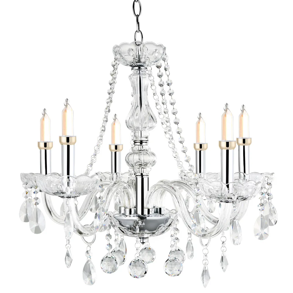 6pcs/set Modern Lighting Fixtures Living Room Candle Light Bulb Chandelier Decorative Led Lamps Energy Glass | Освещение